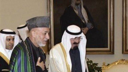 کرزی در کنار عبدالله پادشاه عرب و حامی ترور و آدمکشی در افغانستان