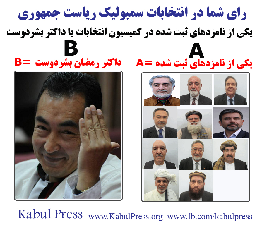 رای شما در انتخابات سمبولیک: نامزدهای ثبت نام کرده در انتخابات یا داکتر بشردوست؟
